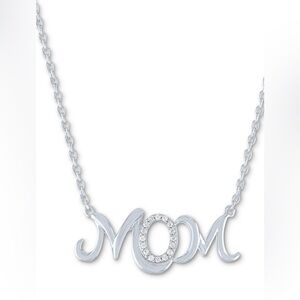 NWOT Diamond Mom Necklace in Sterling Silver